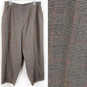 Plaid Wool Dress Pants Academia Glen Check Equestrian Preppy 14 Career Office